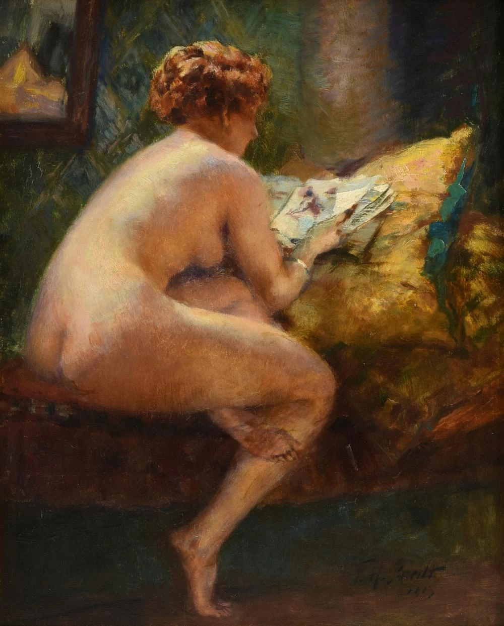 Nudo seduto in lettura, 1813